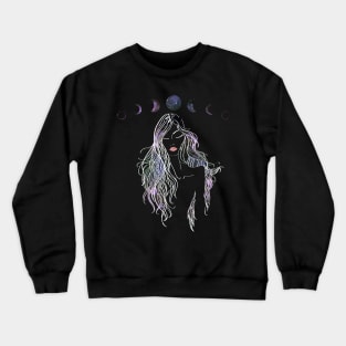 Moon Child Lunar Phases Dreamy Girl Crewneck Sweatshirt